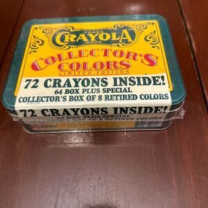 Vintage 1991 Crayola Collectors Colors Limited Edition Tin And Crayons Sealed